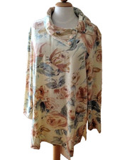 Damen-Longshirt Gr. 44, bedruckter Nicki-Plüsch, 80/20 Baumwolle/PE