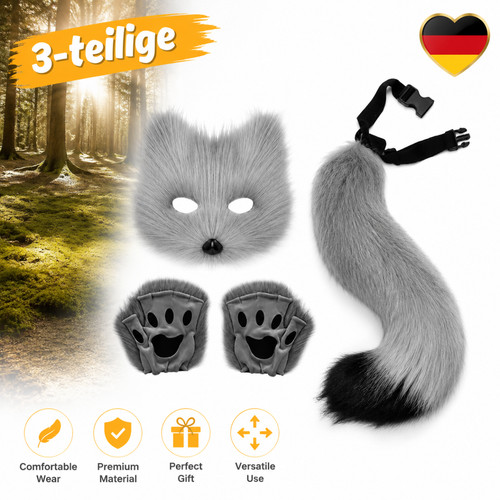 Fuchskostüm set teilig - set, 3-teilig