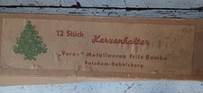 12 Kerzenhalter "Voran" Metallwaren Fritz Bombe Potsdam Antik Brocante Orig.Kart
