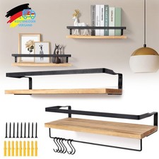 2er Set Hängeregal Wandregal Holz Schweberegal Küchenregal Badregal Wandboard