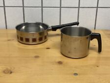 KONVOLUT Kochtöpfe Stiel-/Wasser-/Milchtopf Pfännchen 2St Blumenmuster Edelstahl