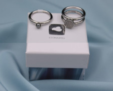 Jewels by Leonardo Damen-Stapelring Edelstahl Glas silberfarben Set Ringe