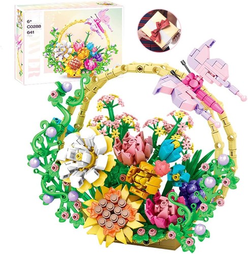 Blumenkorb-Baustein-Set,Blumen