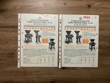 2x Orig. KRUPP Grusonwerk Mühlen Landmaschinen Prospekt Brochure Vorkrieg Alt F7