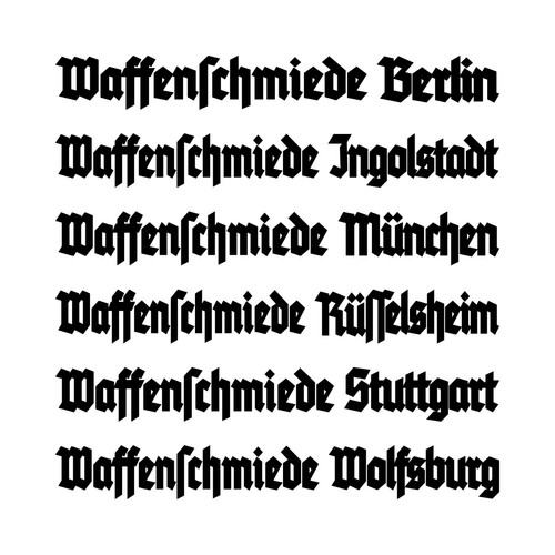 50cm aufkleber waffenschmiede - 50cm,