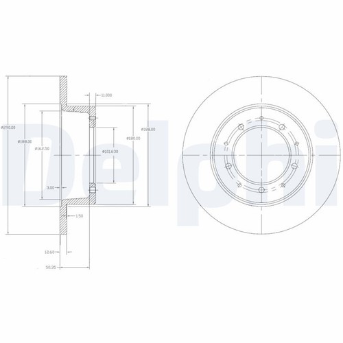 Bremsscheibe delphi bg2799 - 2x,