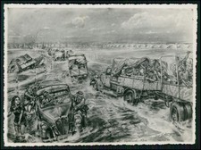 Wehrmacht Hochwasser Szene mit
