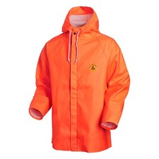 Wikinger Gummi Regenjacke Premium Kapuze Angeln komplett wasserdicht Hi Vis orange