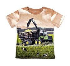 Junge T-Shirt Rückezug Forwarder Tragschlepper Forstkran Traktor Fotodruck H-400