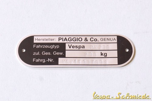 Vespa typenschild inkl - vespa,