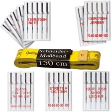 50 Nähmaschinennadeln : Jeans, Jersey, Stretch, Leder & Universal -Nadeln 