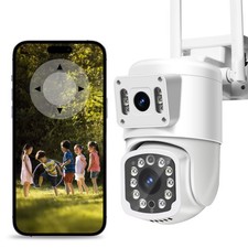 4MP WLAN Überwachungskamera Aussen 360° PTZ Automatische Verfolgung Nachtsicht