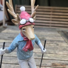 Skifahren Hirsch Deko 28cm