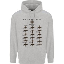 Deutsche Kriegsflugzeuge WWII Kämpfer Flugzeuge Herren 80% Baumwolle Hoodie