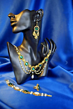 Schmuckset Kette +Ohrringe +Ring + Armband+Brosche Barock Jugendstil Modeschmuck