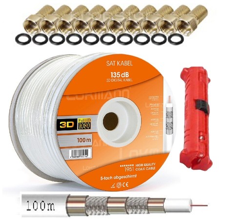 100m koaxialkabel 135db sat - 135db,