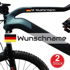 2er Set Länderfahne + Wunschname Fahrradaufkleber Folie Aufkleber Farbauswahl 
