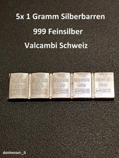 5x 1g Silberbarren Silber 999