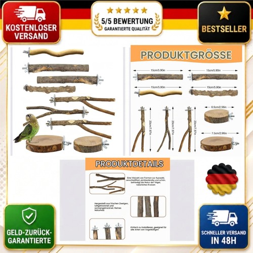 Natur sitzstangen set teilig - natur,