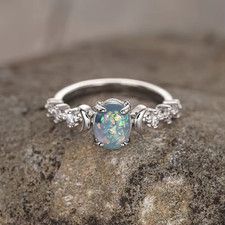 Ring Silber Rosegold mit Opal