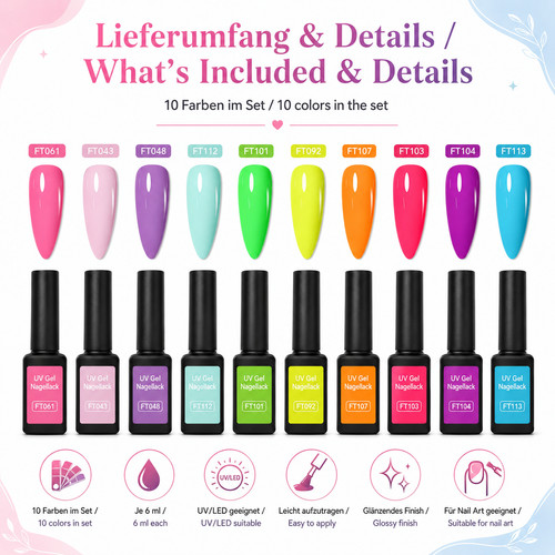 Stück nagellack gel set - 10,