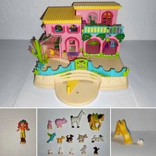 Polly Pocket Petland Hacienda 18 tlg.✨ Haus Figur Tiere Rutsche Magnet Bauernhof