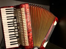 Akkordeon Hohner Verdi II N 96 bass gold Rot 7 Diskantregister 3 Bassregister
