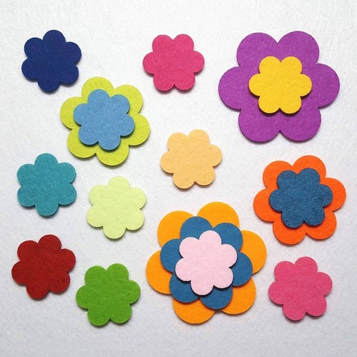 Filz blumen 10er set 8 - filz,