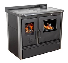 Kaminofen mit Backfach und Herdplatte Holzofen 11 kW Holz Ofen Mehrfachbelegung
