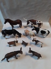 10 Schleich Bauernhoftiere - Pferde, Rinder,Esel und Ziegen