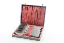 alter Besteckkasten mit 12 x Esslöffel groß altes Design Vintage Besteck Löffel