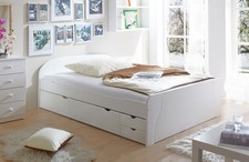 ANGEBOT TICAA Doppelbett Schubkastenbett "Erna" B-WARE Kiefer Weiß 140 x 200 cm