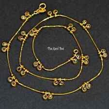 Charm-Halskette 2,26 kt 18 kt Gelbgold Rosenschliff Station Champagner Diamant 18 Zoll