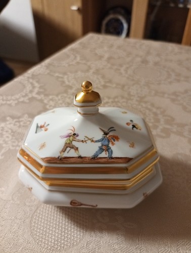 Meissen deckeldose commedia - meissen, "commedia