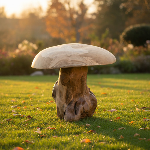 Holzpilz teak wurzelholz 40cm - wurzelholz,