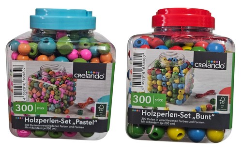 300 holzperlen bunt pastel - bunt, /