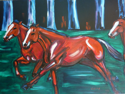 ölgemälde pferde galopp - Ölgemälde,