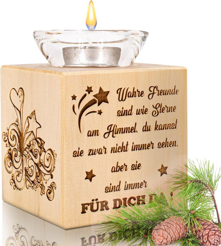 Zirbenholz teelichthalter - zirbenholz,