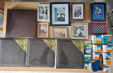 Konvolut 5x Fotoalbum HENZO HAGEE KLS Leder NEU + Bilderrahmen + HERMA Fotoecken