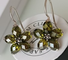 Thomas Sabo Ohrringe Blüte Smaragd Zirkonia 925 Sterlingsilber 