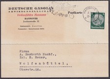Firmenlochung Perfin DGA Deutsche Gasolin Aktiengesellschaft Hannover 1934