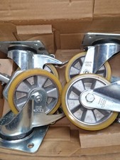 Blickle 4 PU Lenkrollen 120x40 mm mit Bremse + 2 Lenksperren  250kg Schwerlast