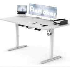 Elektrischer Schreibtisch Höhenverstellbar Mit Tischplatte Weiß 120x60cm Memory