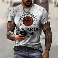 Herren T-shirt 3D Druck Bacardi cool lässig Sommer Muskel Fitness Kurzarm