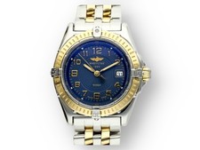 Original Breitling Wings Lady Damen Uhr in Edelstahl Gelbgold 2001