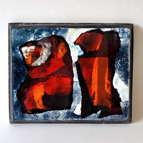 Abstraktes emaille wandbild - abstraktes, emaille-wandbild
