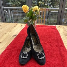 Trachtenschuhe Wildleder schwarz Gr. 39 Damen