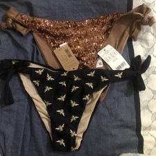 Calzedonia* Bikini, Bikinihose 2 Stück Braun Und Schwarz Größe L