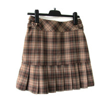 Sexy Mini Faltenrock Schottenrock, Gr. 36, Glencheck Nussbraun Mix