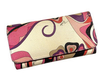 EMILIO PUCCI Geldbörse Portemonnaie VINTAGE PRINTED PVC Leder Wallet Original